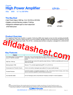 LZY-22 Datasheet PDF - Mini-Circuits