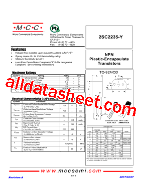 2SC2235-Y Datasheet PDF - Micro Commercial Components