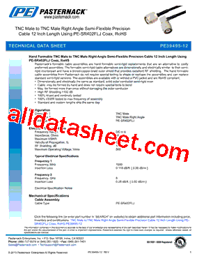 PE39495-12 Datasheet PDF - Pasternack Enterprises, Inc.