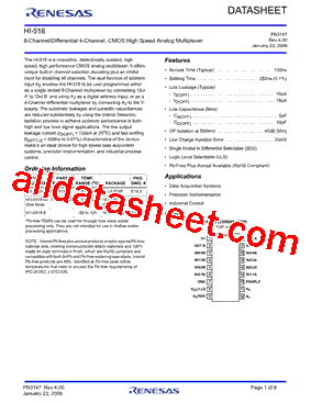 HI-518 Datasheet PDF - Renesas Technology Corp