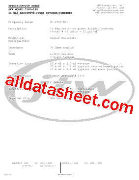 75PD-188 Datasheet PDF - JFW Industries, Inc.