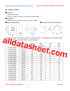 PI10040 Datasheet PDF - FENGJUI TECHNOLOGY CO., LTD.
