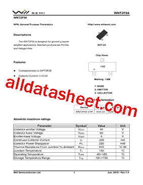 WNT2F04-3/TR Datasheet PDF - Will Semiconductor Ltd.