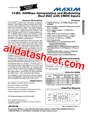 MAX5893 Datasheet PDF - Maxim Integrated Products