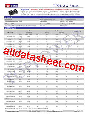 TP2L-3W Datasheet PDF - Toppower Electronic Technology Limited