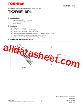 TK2R9E10PL Datasheet PDF - Toshiba Semiconductor