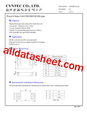 CMLB051H-6R8MS Datasheet PDF - Cyntec Co., Ltd.