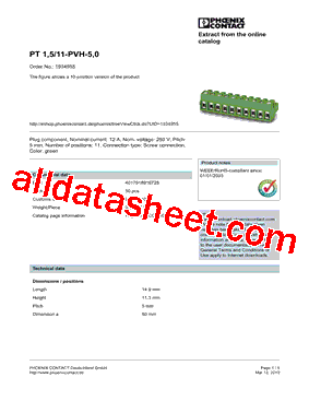 1934955 Datasheet PDF - PHOENIX CONTACT