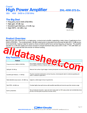 ZHL-40W-372-S Datasheet PDF - Mini-Circuits