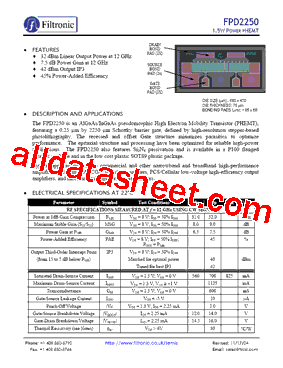 FPD2250 Datasheet PDF - Filtronic Compound Semiconductors