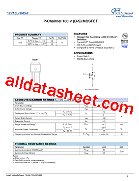 12P10L-TM3-T Datasheet PDF - VBsemi Electronics Co.,Ltd