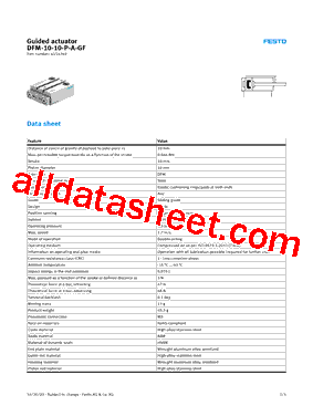 DFM-10-10-P-A-GF Datasheet PDF - Festo Corporation.
