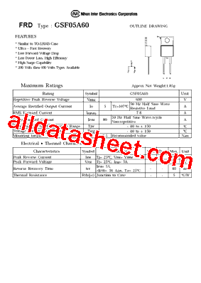 GSF05A60 Datasheet PDF - Nihon Inter Electronics Corporation