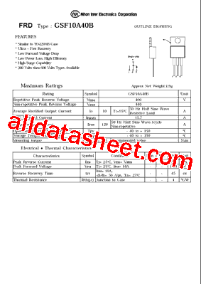 GSF10A40B Datasheet PDF - Nihon Inter Electronics Corporation
