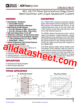 LT8636 Datasheet PDF - Analog Devices
