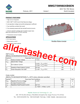 MMG75W060XB6EN Datasheet PDF - MacMic