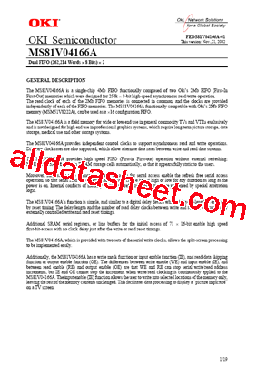 MS81V04166A Datasheet PDF - OKI electronic componets