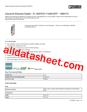 1085173 Datasheet PDF - PHOENIX CONTACT