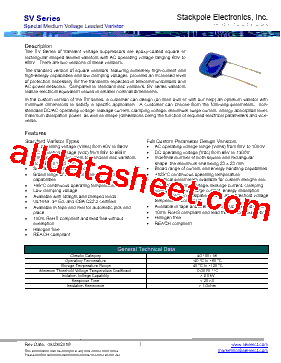 SV275K14 Datasheet PDF - Stackpole Electronics, Inc.