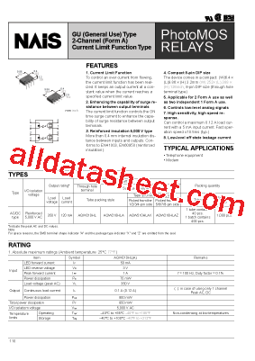 AQW210HL Datasheet PDF - Nais(Matsushita Electric Works)