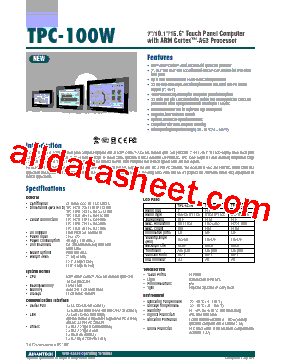 TPC-100W Datasheet PDF - Advantech Co., Ltd.