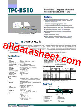 TPC-B510 Datasheet PDF - Advantech Co., Ltd.