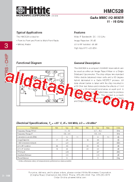 HMC528 Datasheet PDF - Hittite Microwave Corporation