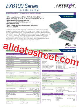 EXB100 Datasheet PDF - Artesyn Technologies