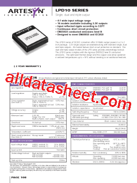 LPD10 Datasheet PDF - Artesyn Technologies