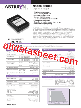 NFC20 Datasheet PDF - Artesyn Technologies