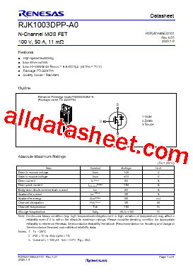 RJK1003DPP-A0 Datasheet PDF - Renesas Technology Corp