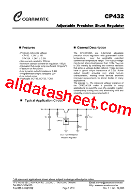 CP432V Datasheet PDF - Ceramate Technical