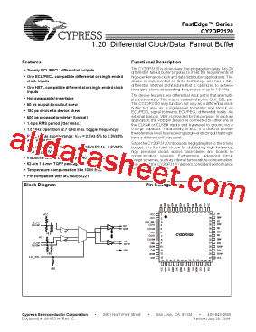 CY2DP3120AI Datasheet PDF - Cypress Semiconductor
