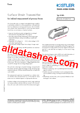9238B Datasheet PDF - KISTLER INSTRUMENT CORPORATION