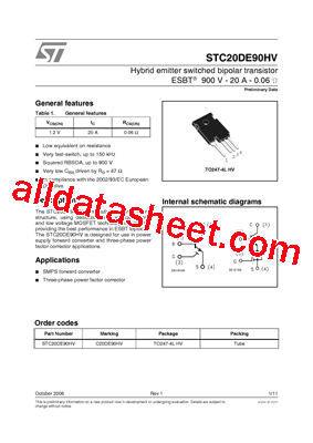 STC20DE90HV Datasheet PDF - STMicroelectronics