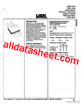 DBM-700H Datasheet PDF - List of Unclassifed Manufacturers