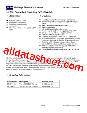 ML2002 Datasheet PDF - Minilogic Device Corporation Limited