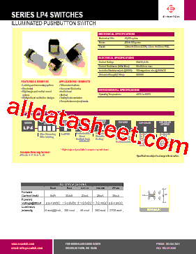 LP4-EE-1-R-G-B-R-G Datasheet PDF - E-SWITCH