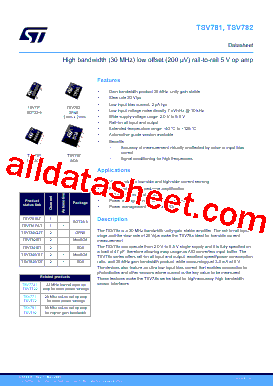 TSV782 Datasheet PDF - STMicroelectronics