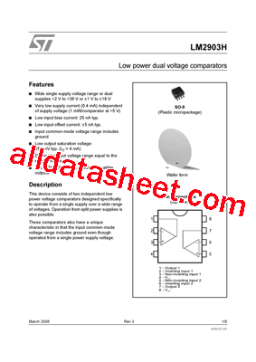 LM2903H Datasheet PDF - STMicroelectronics