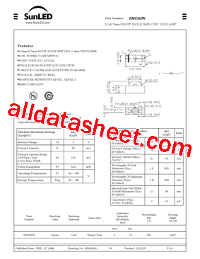 ZMG65W Datasheet PDF - SunLED Corporation