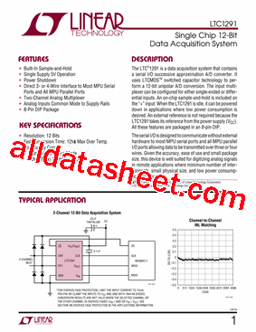 LTC1291BCN8 Datasheet PDF - Linear Technology
