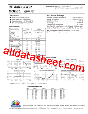 QBH-137 Datasheet PDF - Spectrum Microwave, Inc.