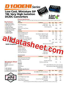 D108EHI Datasheet PDF - MicroPower Direct, LLC