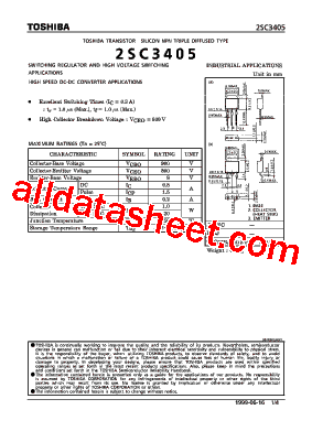 2SC3405 Datasheet PDF - Toshiba Semiconductor