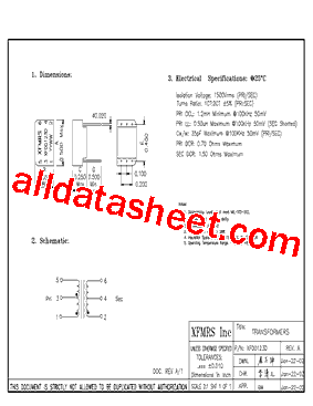 XF00123D Datasheet PDF - XFMRS Inc.
