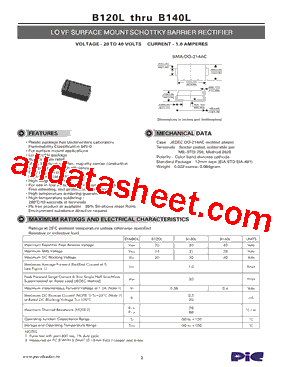 B120L Datasheet PDF - PACELEADER INDUSTRIAL
