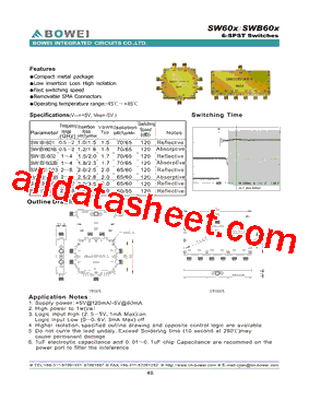 SW603 Datasheet PDF - BOWEI Integrated Circuits CO.,LTD.