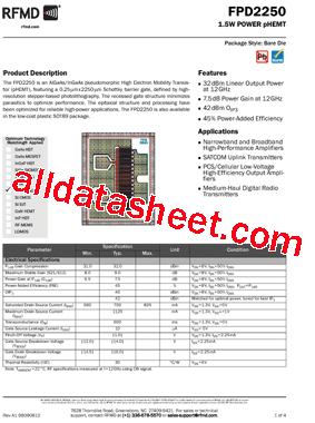 FPD2250 Datasheet PDF - RF Micro Devices