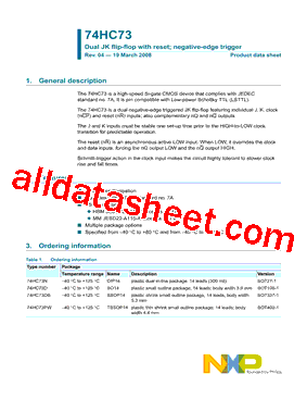 74HC73 Datasheet PDF - NXP Semiconductors